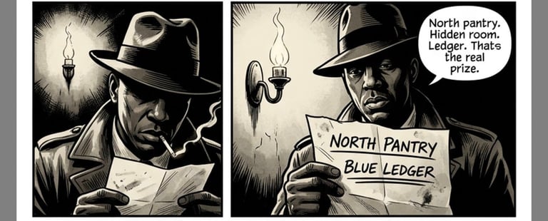 Case of the Missing Drummachine comic panels
