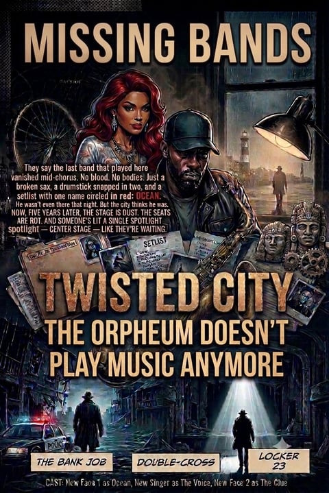 Twisted City: When the Music Dies — noir comic poster