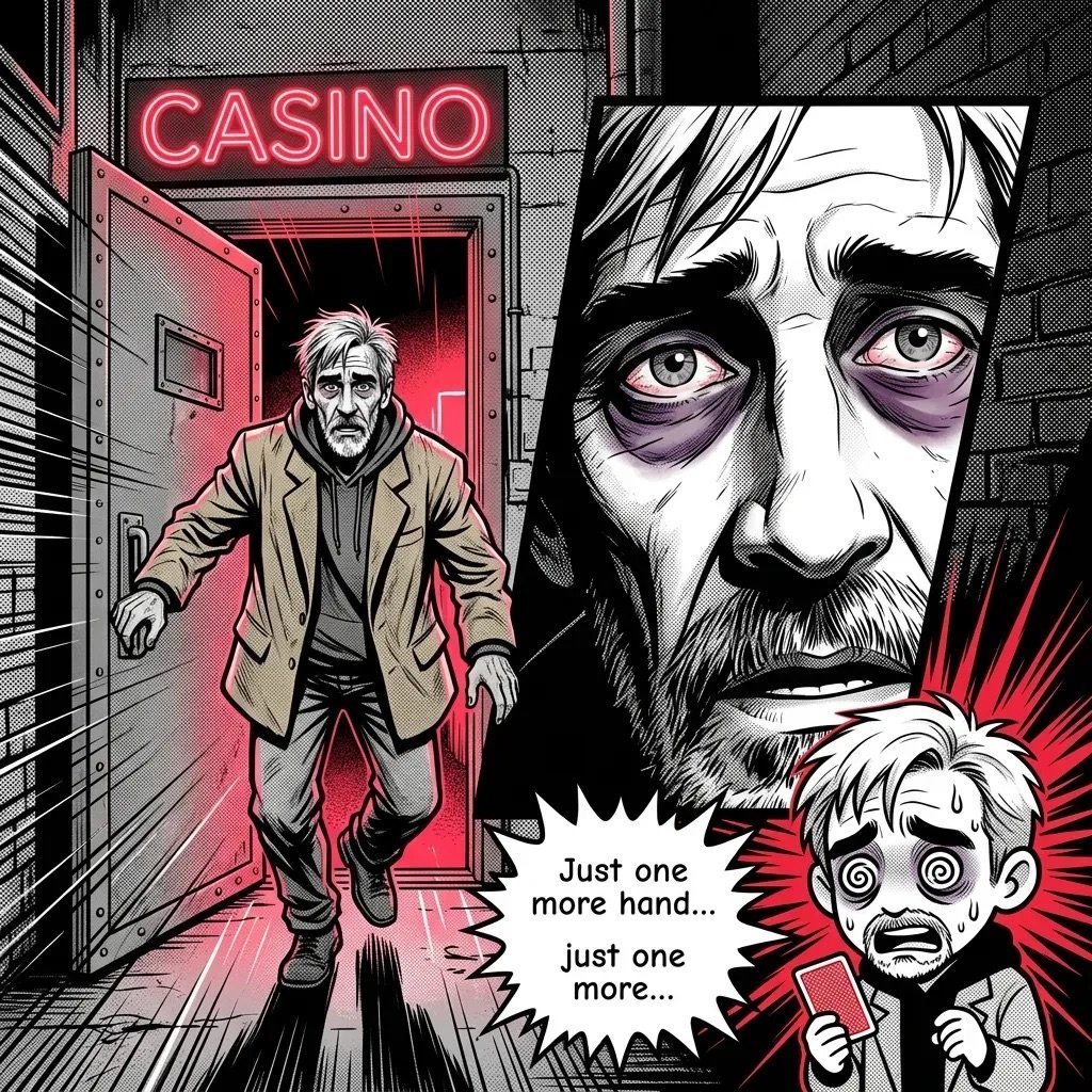 Comic panel showing a tense confrontation with dramatic noir lighting and shadowy figures