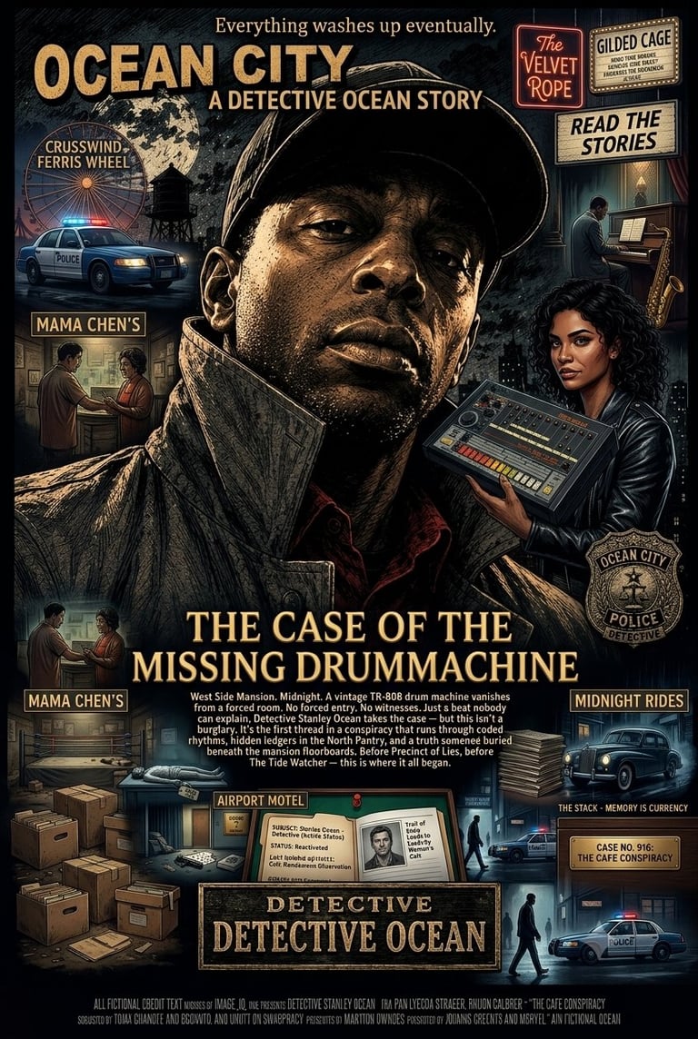 The Case of the Missing Drumachine noir movie poster